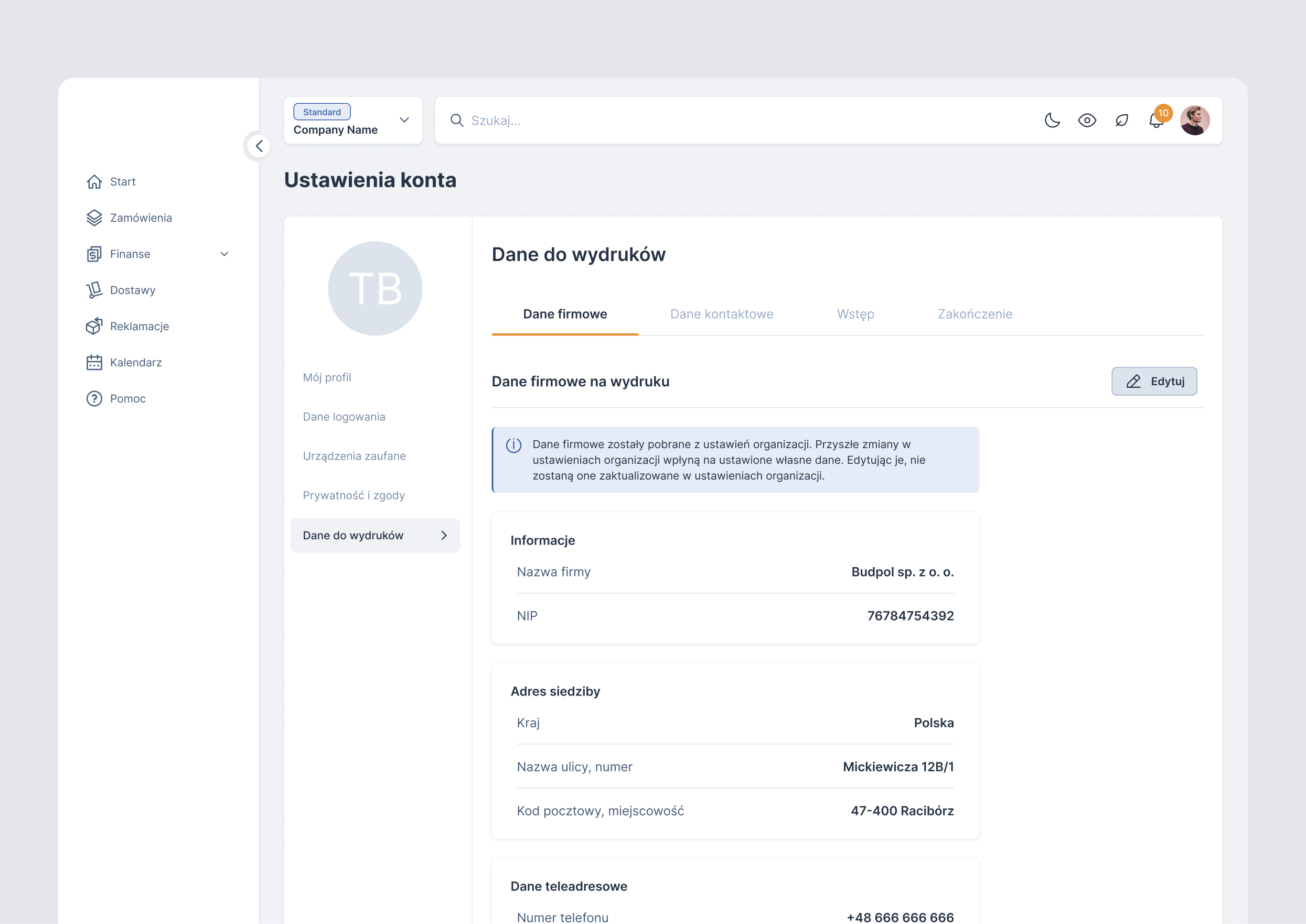 Eko4u print settings screen 1